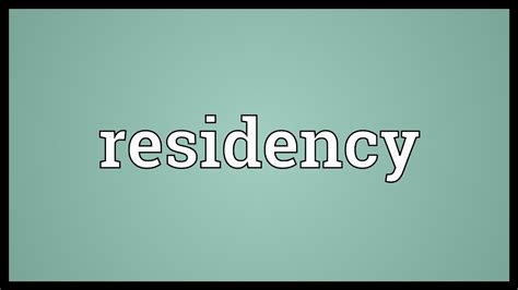 legal definition of residence.